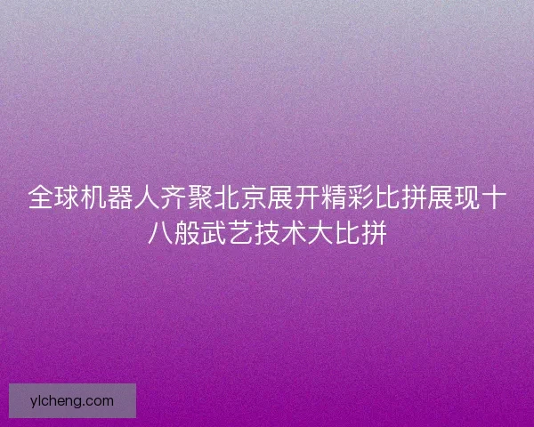 全球机器人齐聚北京展开精彩比拼展现十八般武艺技术大比拼