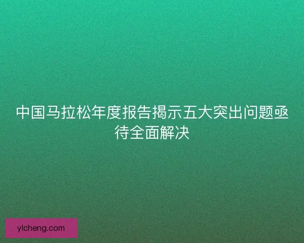 中国马拉松年度报告揭示五大突出问题亟待全面解决