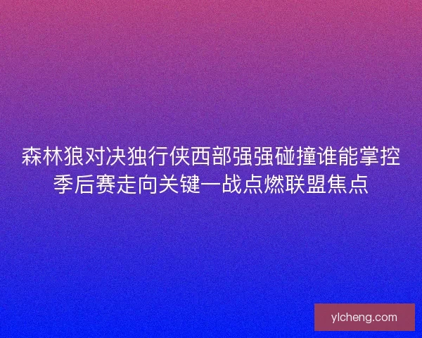 森林狼对决独行侠西部强强碰撞谁能掌控季后赛走向关键一战点燃联盟焦点